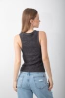 Yıkamalı Parlak Taş Detaylı Atlet Kolsuz Body