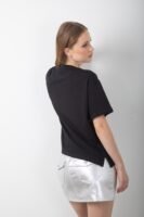 Parlak Taş Detaylı Pul Payet Oversize Tişört