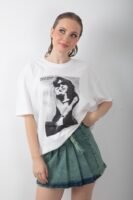 Punk Baskılı Oversize Tişört
