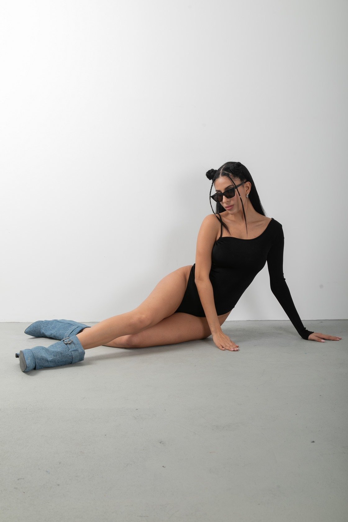 Tek Kol Esnek Bodysuit