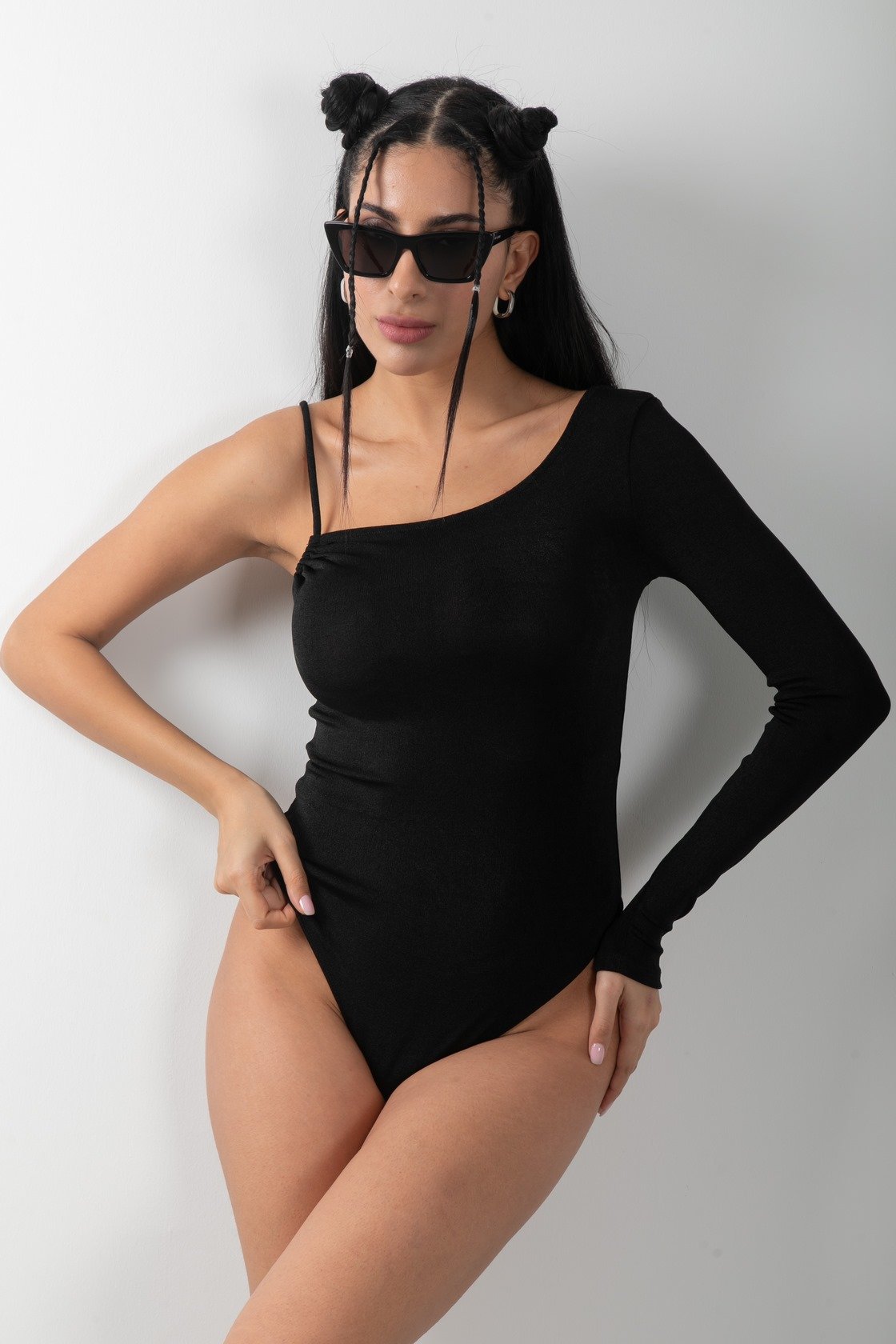 Tek Kol Esnek Bodysuit