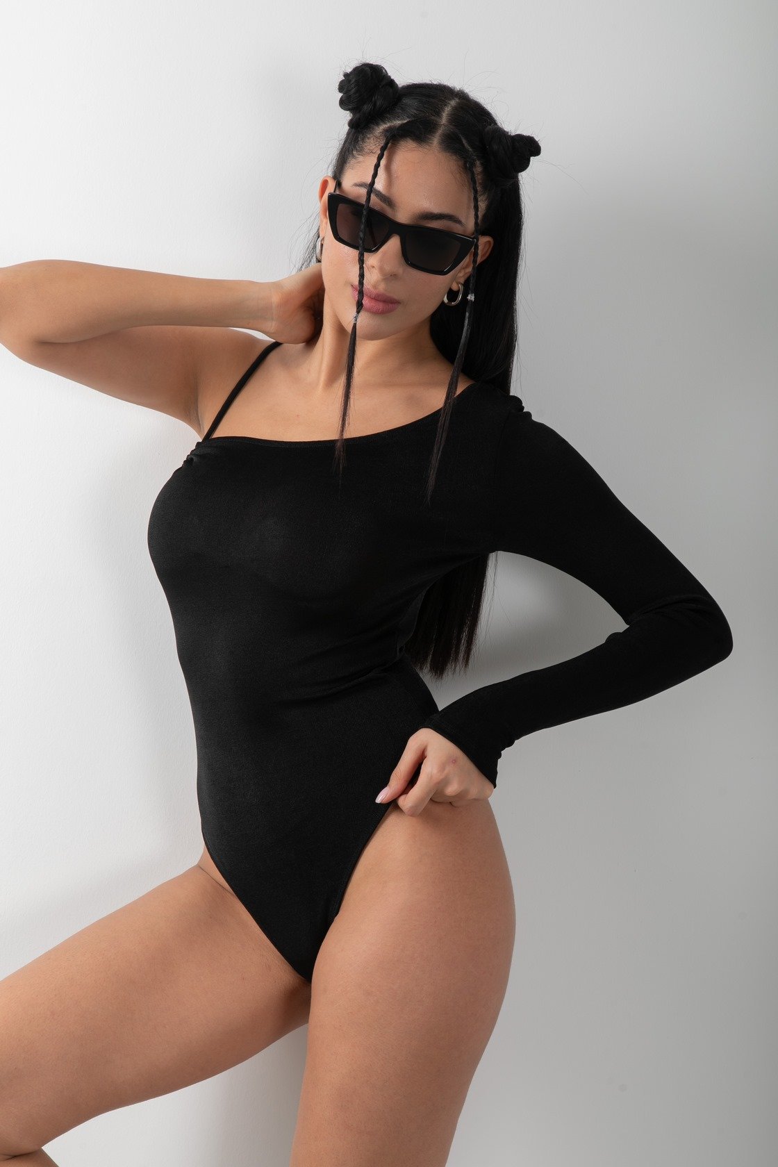 Tek Kol Esnek Bodysuit