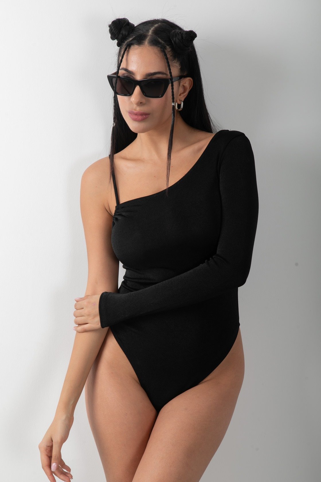Tek Kol Esnek Bodysuit