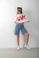 Love Baskılı Oversize Crop Tişört