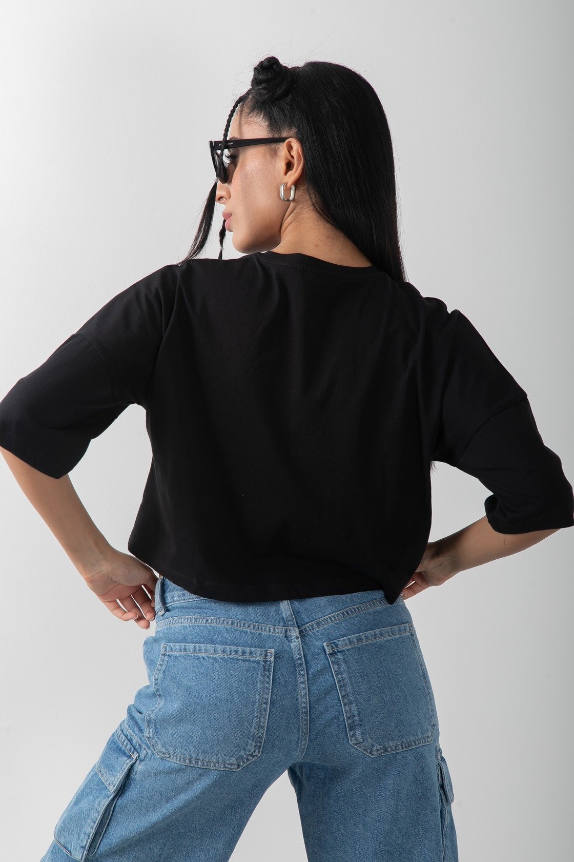 Kiss Me Baskılı Crop Tişört