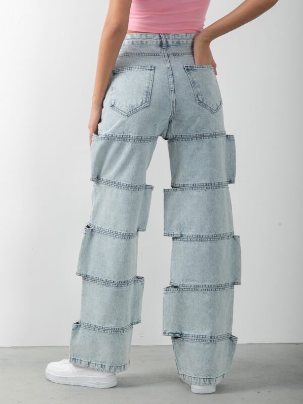Cut Out Tasarım Kadın Jean Denim Pantolon