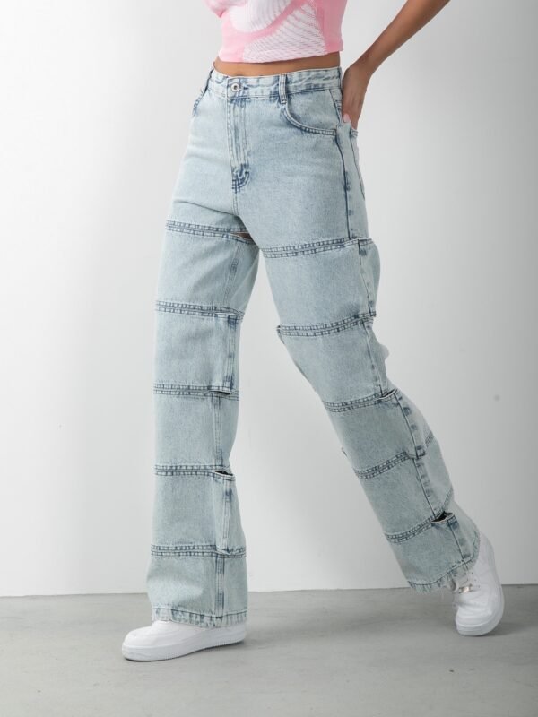Cut Out Tasarım Kadın Jean Denim Pantolon