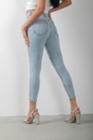 Renkli Taş Detaylı Skinny Denim Mavi Kot Pantolon