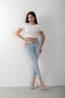 Taş Detaylı Skinny Denim Mavi Kot Pantolon