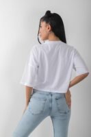 Taş Detaylı Oversize Crop Tişört