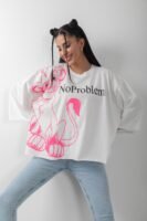Mottolu Oversize No Problemo Tişört