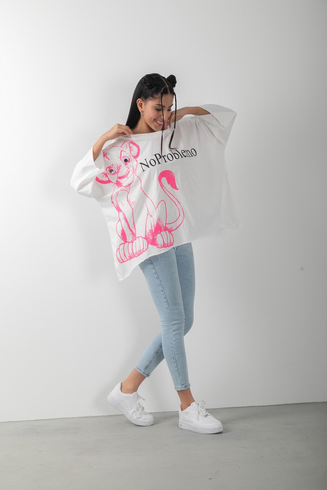 Mottolu Oversize No Problemo Tişört