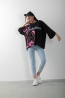 Mottolu Oversize No Problemo Tişört