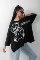 Oversize Ayıcık Baskılı No Problemo Tişört