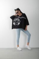 Oversize Ayıcık Baskılı No Problemo Tişört