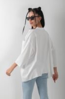 Oversize Ayıcık Baskılı No Problemo Tişört