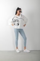 Oversize Ayıcık Baskılı No Problemo Tişört