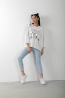 Florida Baskılı Varaklı Oversize Tişört