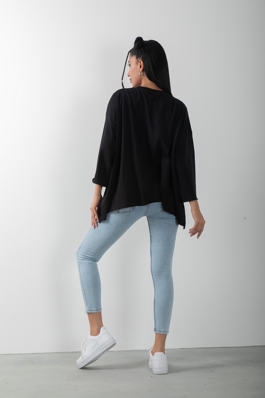 Oversize Taş Baskılı Girls Tişört