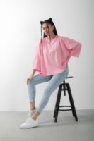 Oversize Taş Baskılı Girls Tişört