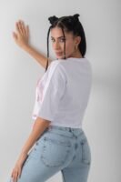 Fiyonk Aksesuar Detaylı Crop Tişört