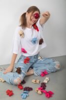 Oyuncak Ayıcık Aksesuarlı Crop Tişört