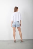 Dudak Baskılı Oversize Crop Tişört