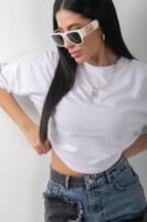 Düz Basic Bisiklet Yaka Penye Tişört