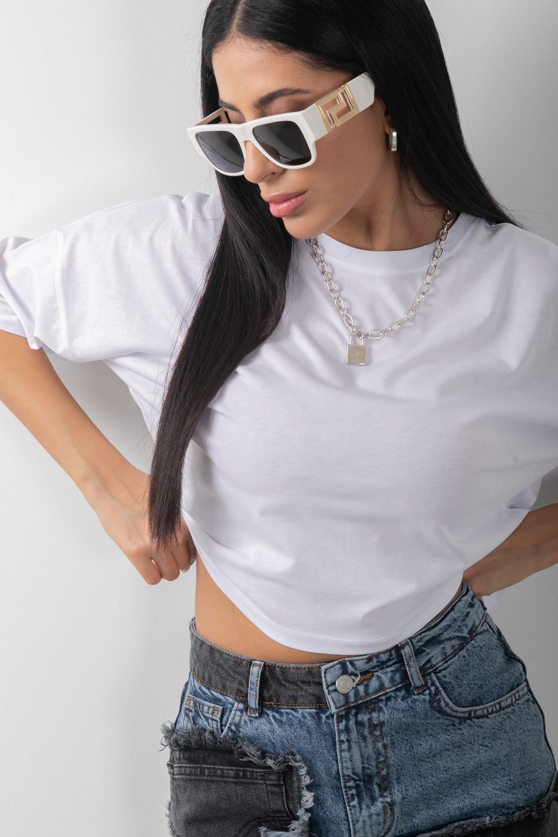 Düz Basic Bisiklet Yaka Penye Tişört