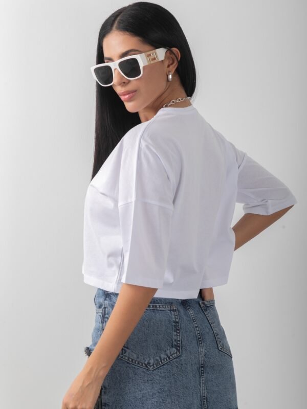 Düz Basic Bisiklet Yaka Penye Beyaz Tişört