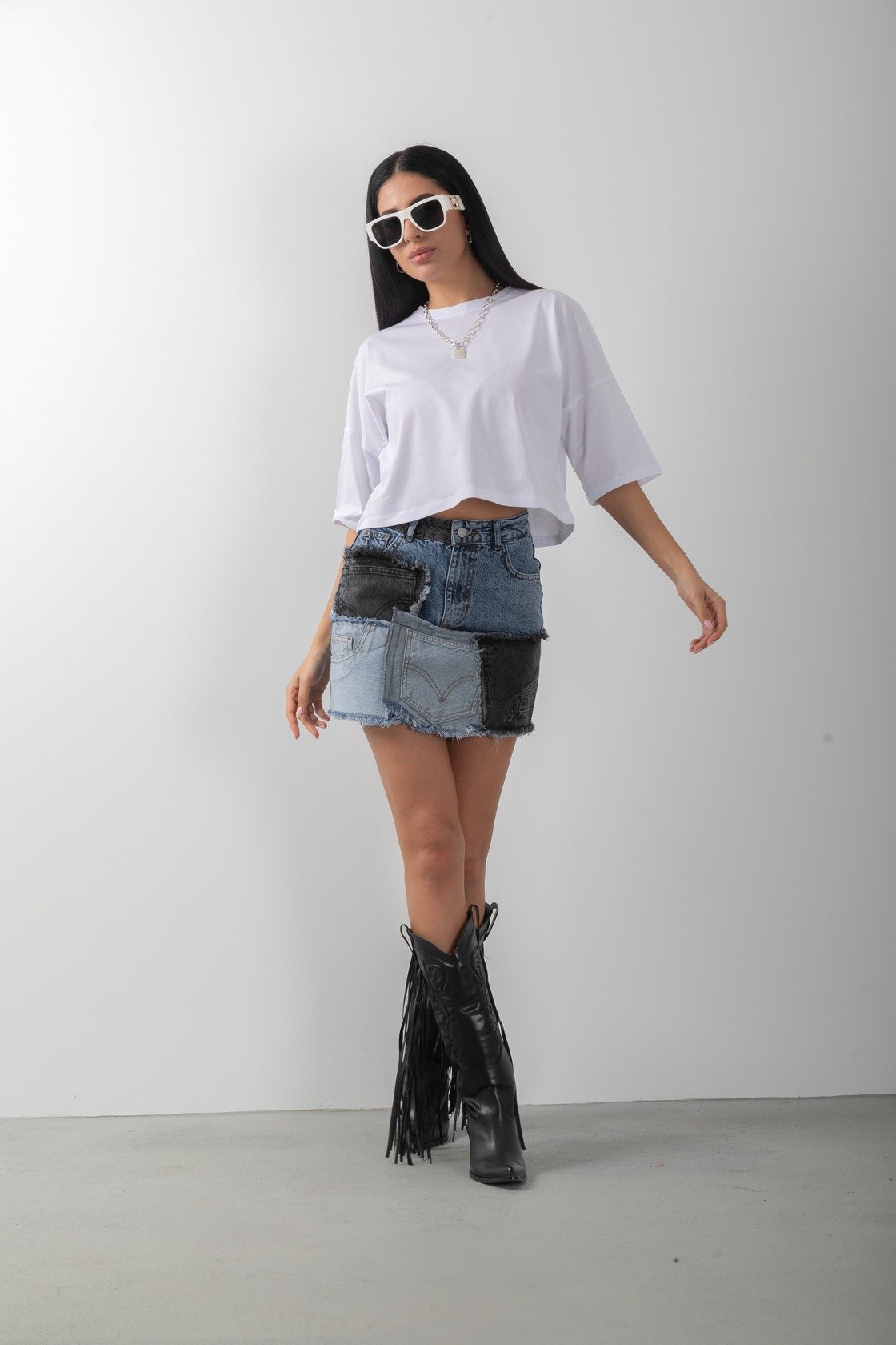 Düz Basic Bisiklet Yaka Penye Tişört