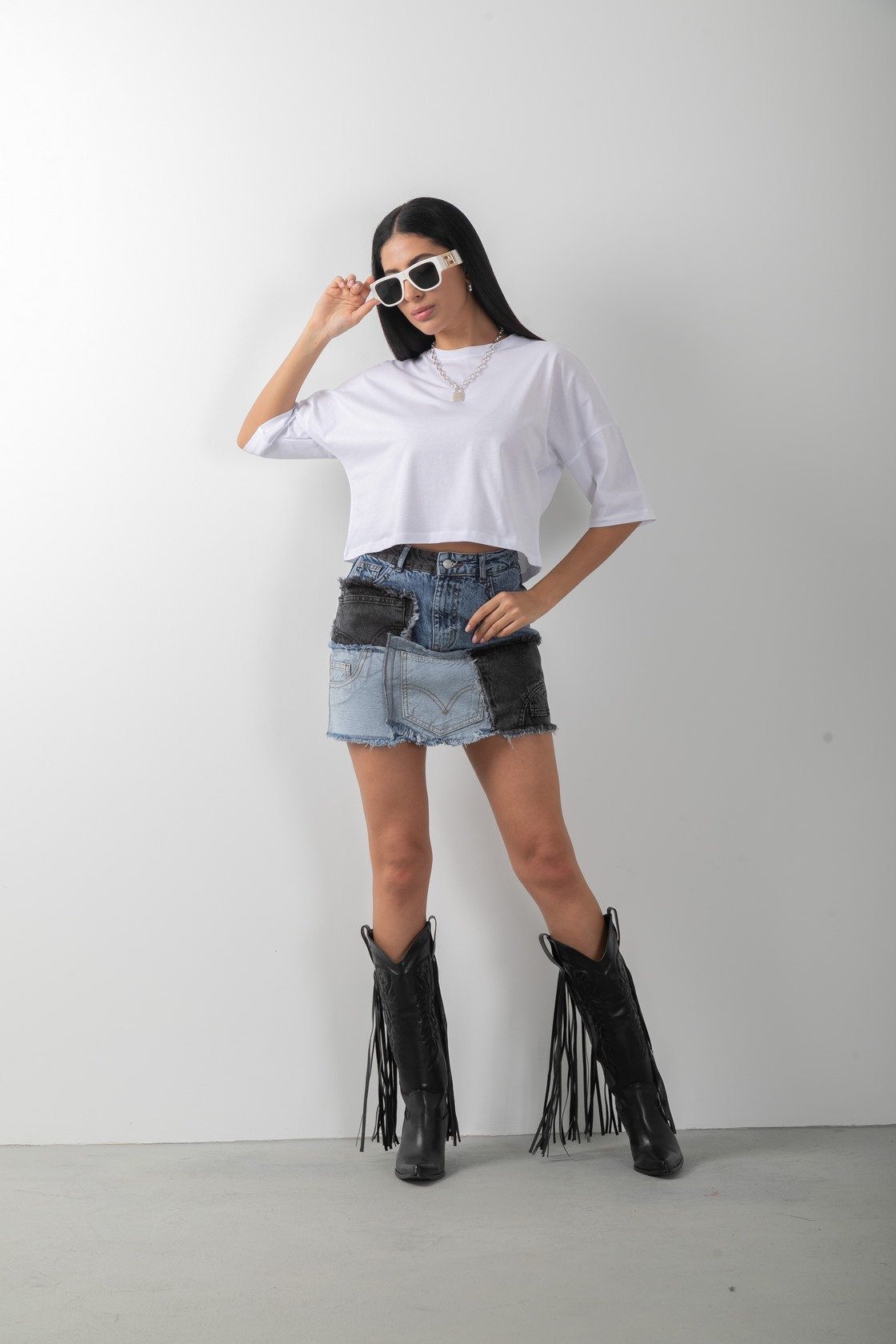 Düz Basic Bisiklet Yaka Penye Tişört