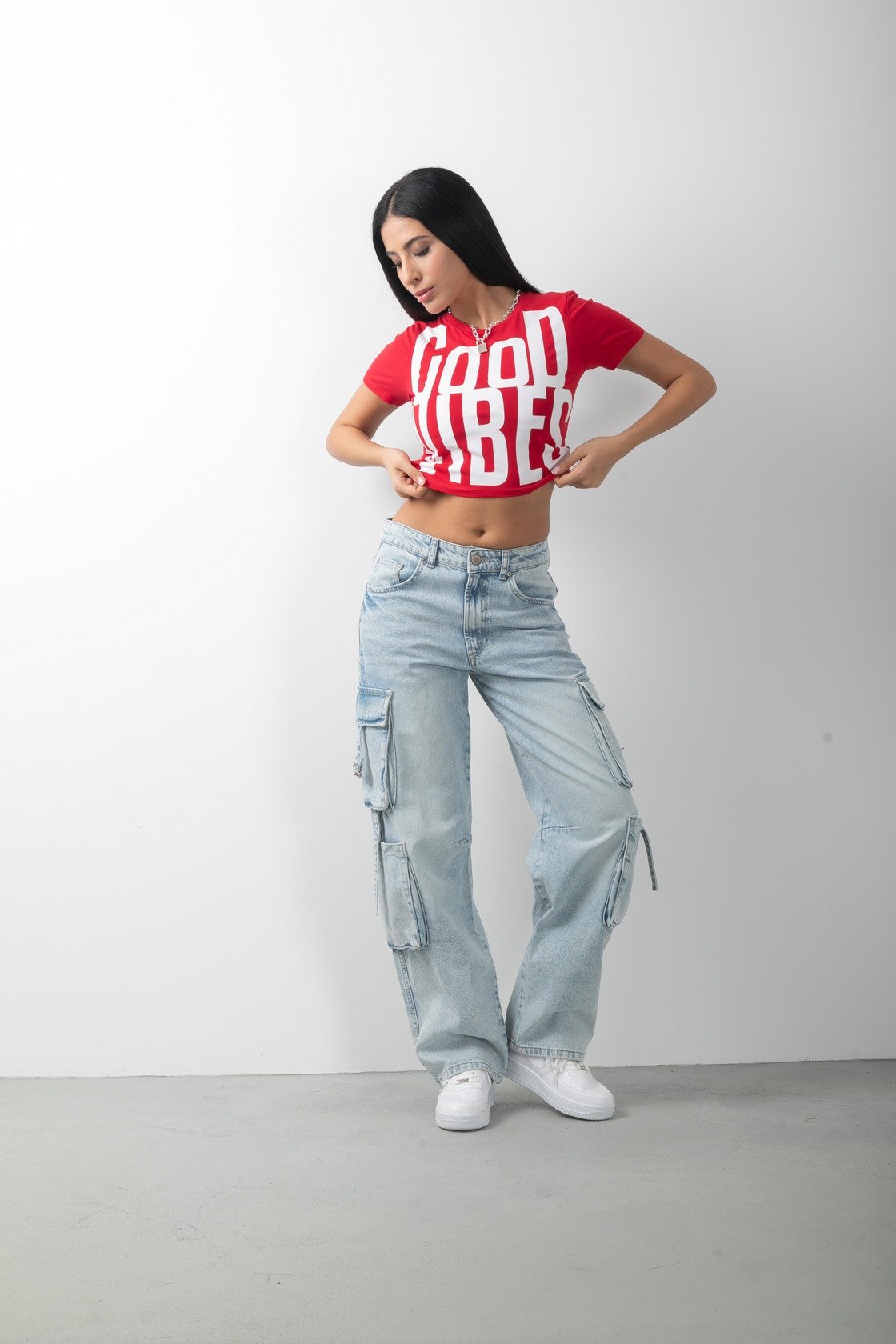 Tasarım Kargo Jean Denim Pantolon