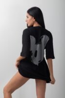 Mouse Baskılı Oversize Uzun Tişört