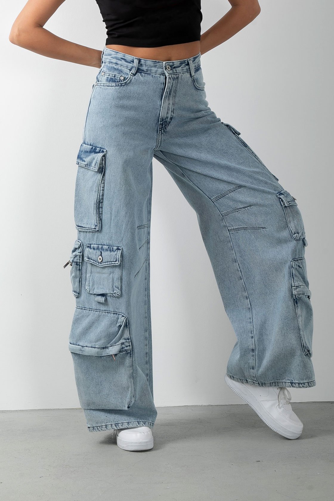 Cut Out Tasarım Jean Denim Pantolon
