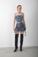 Kot Etek Büstiyer Cepli Tasarım Denim Takım