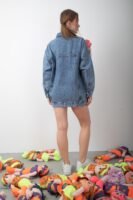 Oyuncak Bebek Aksesuarlı Denim Uzun Kot Ceket